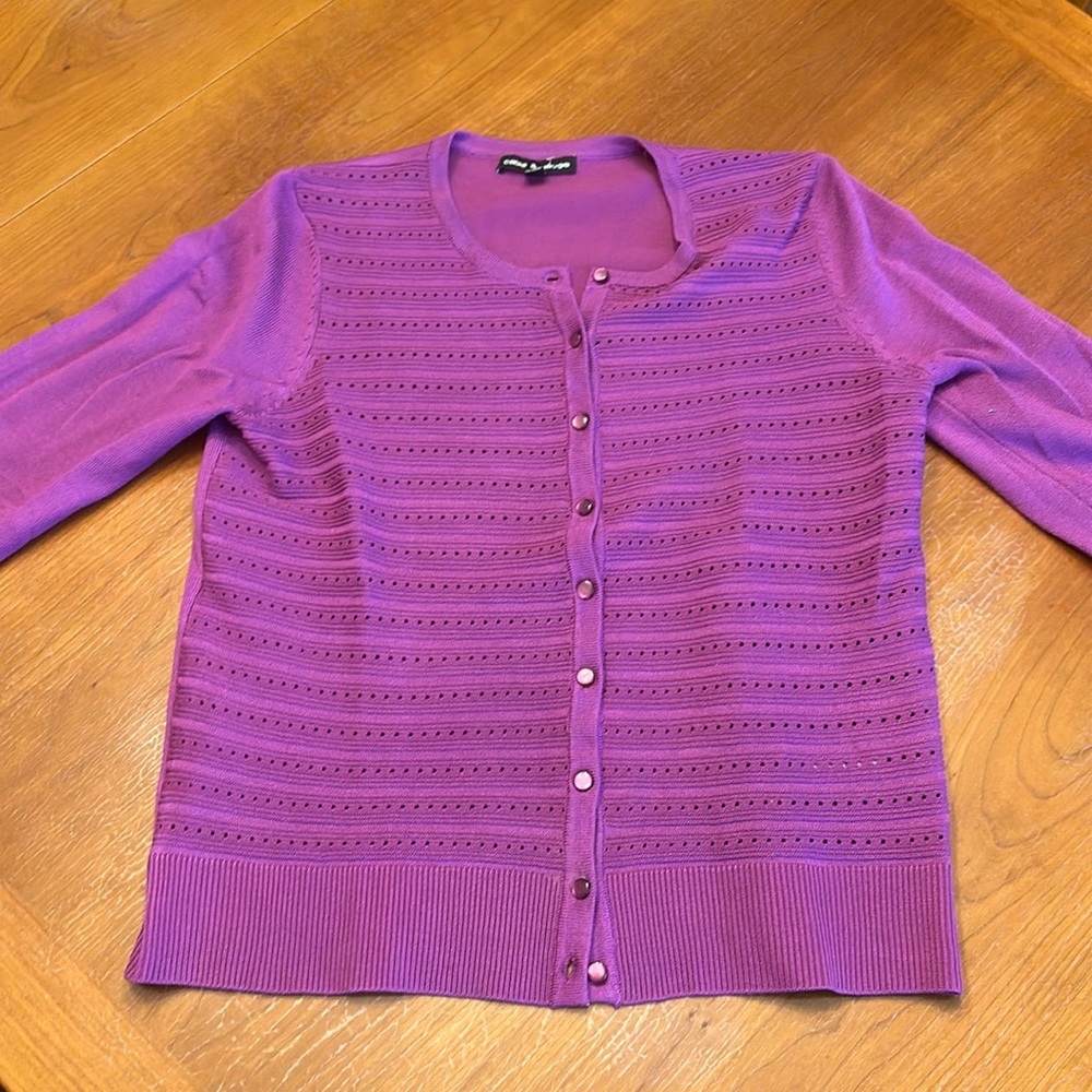 Purple cardigan